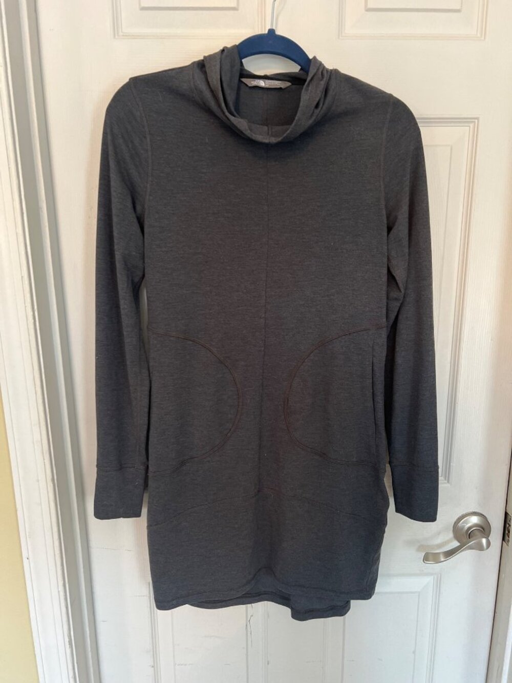 The North Face Grey Long Sleeve Hooded Mini Dress Small Activewear Athleisure